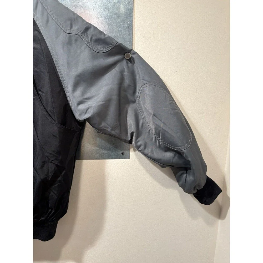 Harley-Davidson Bomber Varsity Jacket Insulated Black Gray Nylon Motorcycle XS